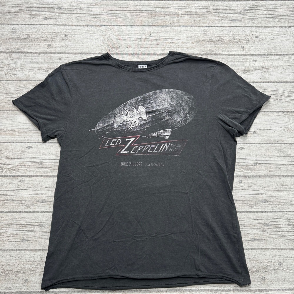 Amplified Led Zeppelin T-Shirt Men's Large Black Short Sleeve LA Concert Graphic